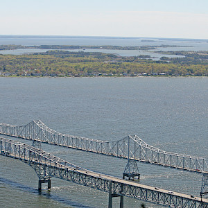 Flyover of the Chesapeake Bay Bridge in Maryland. (Photo courtesy of Jane Thomas, IAN).